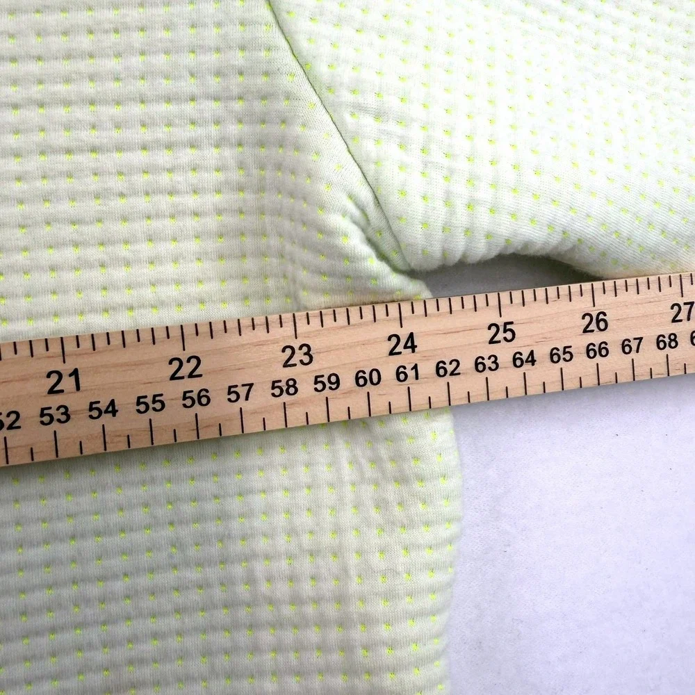 Nike‎ Womens Cropped Quarter Zip Pullover Waffle Knit Lime Green Neon Size M